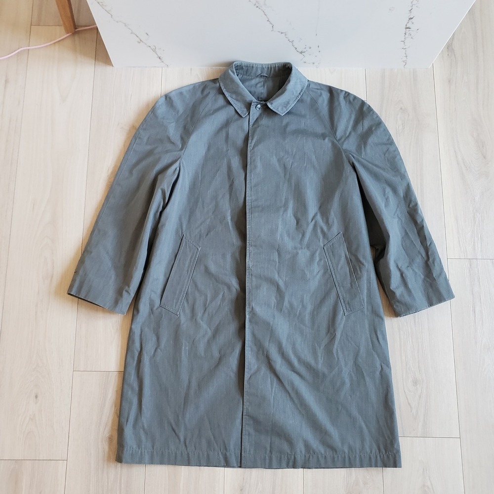 Samuel Martin Trench Coat Mens 42 Gray Nino Flex Vintage Mac Rainwear‎ USA Made